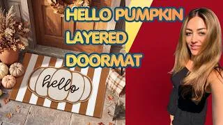 Thumbnail: Pumpkin Layered Doormat Set for Fall Front Door Decor