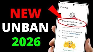Thumbnail: Whatsapp Ban New Solution 2026 ✅| This account can't use Whatsapp Problem New Solution 2026