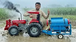 Thumbnail: Don't Miss This! World's Smallest Working MF 385 Tractor & Mini Thresher Machine 4
