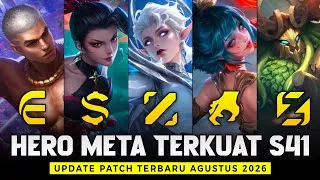 Thumbnail: 10 HERO PUSH RANK TERKUAT DI SEASON 41 - Update Patch Agustus 2026 MLBB