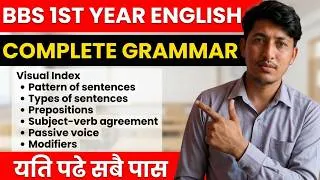 Thumbnail: 🔥 BBS 1st Year English Grammar One Shot | All Topics Explained | TU Model Question 2083