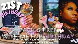 Thumbnail: 21ST BIRTHDAY PREP 🎀 🌴🥂| Hair, Lashes, Nails, Packing||NailahYazmean
