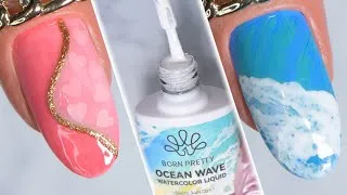 Thumbnail: Easy Nail Designs With @bornprettyofficial | Ocean Wave Watercolor Liquid, Fuzz Gel Polish & More!