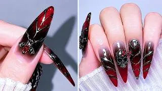 Thumbnail: Dark Gothic Red Nails 🖤💀 Luxury Vampire-Inspired Nail Art That Looks Bold & Dangerously Elegant ✨