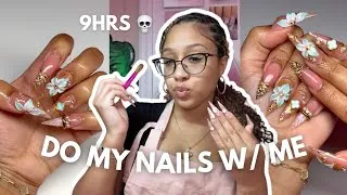 Thumbnail: nail tech does her own nails… 9hrs💀