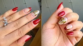 Thumbnail: how to apply righnstone to nails / how to do temporary nails / chrome nail art design easy nail art 