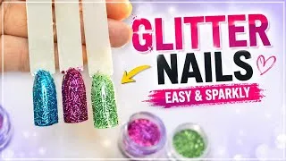 Thumbnail: how to add glitter to gel nails  / How to apply  glitter on nails ✨️/ 3 ways to apply 