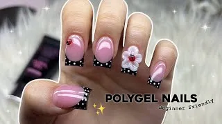 Thumbnail: EXTRA SHORT SUMMER POLYGEL NAILS🐞 BEGINNER FRIENDLY NAIL ART & POLYGEL APPLICATION | Nail Tutorial