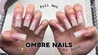 Thumbnail: FULL SET BEGINNER FRIENDLY POLYGEL NAILS! OMBRE NAILS AT HOME | Nail Tutorial