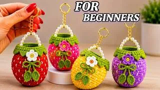 Thumbnail: Super EASY!😱Viral Crochet MINI STRAWBERRY BAG😍 BEST SELLING Idea for Beginners! 
