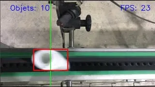 Thumbnail: fast realtime moving plastic bottles counting placed on conveyor belt.