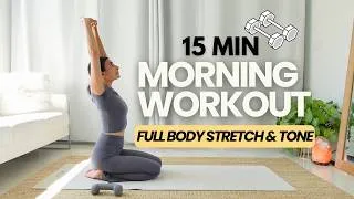 Thumbnail: 15 MIN MORNING YOGA WORKOUT || Stretch & Strengthen - All Levels (Yoga With Nancy)