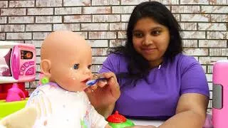 Thumbnail: Baby Doll Bath Time | Playing with Bubbles in the Bathroom