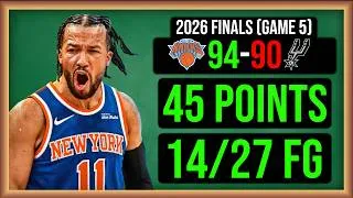 Thumbnail: Grading Every Shot by Jalen Brunson in Game 5 of the 2026 NBA Finals