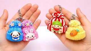 Thumbnail: ✨Turn Toilet Roll Tube into Cute Hat keychains | Cute mini HATS🧶 Recycled idea |Miniature Craft