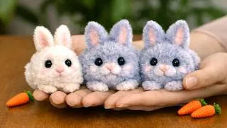 Thumbnail: 🐰DIY Pom Pom Bunny keychain/ How To Make a Bunny out of Yarn🐇 Rabbit Yarn Pom Pom