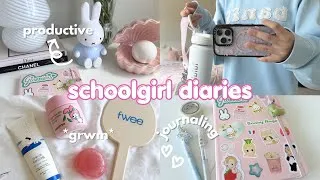 Thumbnail: PRODUCTIVE schoolgirl diaries ⋆˚꩜｡ study vlog, GRWM, journaling, days in my life, pinterest girl