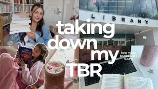 Thumbnail: taking down my physical TBR 📚⭐️🎀 *I have 100+ books to read*