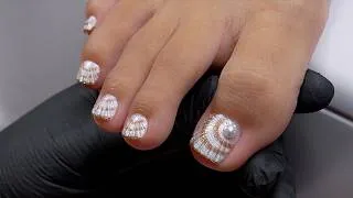 Thumbnail: Luxury Seashell Pedicure Transformation 🐚 Toe Nail Art Ideas