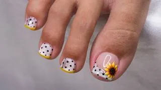 Thumbnail: Easy Sunflower Toe Nail Art 🌻 | Step-by-step Pedicure Tutorial