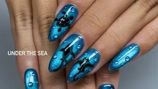 Thumbnail: 💙Blue Ocean Nail Art Tutorial | Easy Underwater Nail Design