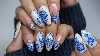 Thumbnail: Blue Porcelain Nail Art Tutorial 💙 Elegant Floral Design