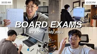 Thumbnail: BOARD EXAMS | studying 12 HOURS each day & staying MOTIVATED when EXHAUSTED *productive study vlog*