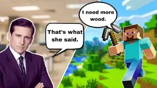 Thumbnail: I Put Michael Scott and Minecraft Steve in an AI Group Chat