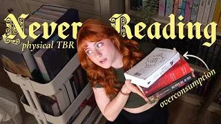 Thumbnail: I don't know why I bought these books (my physical TBR) 😭📚