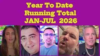 Thumbnail: YEAR TO DATE RUNNING TOTALS | JAN.1- JULY 31 2026 |Vegas Matt, Mr.Handpay, NG Slot, Lady Luck, Bluff