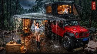 Thumbnail: ☔️HEAVY RAIN CAMPING IN A ROOFTOP TRUCK CAMPER