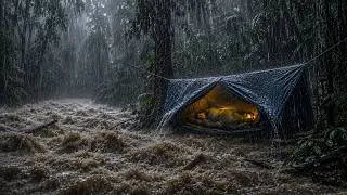 Thumbnail: ⛈️GETTING CAUGHT IN THE CRAZIEST RAIN AND STORM I'VE EVER EXPERIENCED‼️ CAMPING IN A THUNDER STORM,