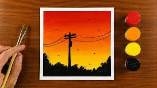 Thumbnail: Easy sunset Painting for Beginners | Nature Painting | Watercolor Painting