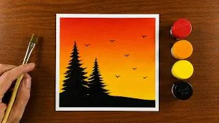 Thumbnail: Nature painting for Beginners | Sunset Painting | Drawing of Nature