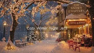 Thumbnail: Cozy Winter Night Jazz ☕❄️ Gentle Snowfall Outside a Warm Coffee Shop