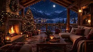Thumbnail: Snowy Winter Jazz ❄️ Cozy Mountain Cabin & Crackling Fireplace for Sleep, Study & Relax