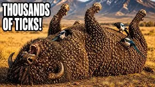 Thumbnail: Thousands of Ticks Covered  This Bison Until the Magpies Arrived