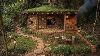 Thumbnail: A series of videos about building and survival in the forest beneath large rocks. Free of charge.