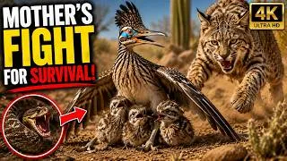 Thumbnail: The Roadrunner Mother's Fight for Survival | 4K Documentary on Bobcats, Snakes, and Desert Wildlife
