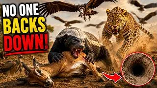 Thumbnail: Honey badger makes a daring dash for its burrow | Pursued by a leopard and vultures