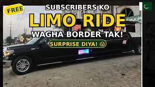 Thumbnail: Wagha Border Tak FREE Limo Ride! 😱🇵🇰 Subscribers Ko Surprise Diya!                VLOG #1 #