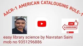 Thumbnail: AACR-1= American catalouging rule-1#library#vedio#rajasthan library science#catalouging