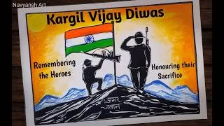 Thumbnail: Kargil Vijay Diwas poster drawing / Independence Day drawing / Kargil Vijay Diwas drawing easy