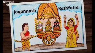 Thumbnail: Jagannath Rath Yatra drawing / Rath Yatra Rath drawing easy / How to draw Jagannath Rath Yatra