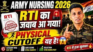 Thumbnail: Army Nursing 2026 RTI का जवाब आ गया! 😱 Cut Off Shock! Asli Safe Score बाहर!