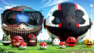 Thumbnail: MS PACMAN & 2 PACMAN VS 2MONSTER PACMAN & CARTOON CAT USE POKEMON