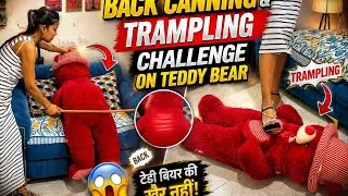 Thumbnail: Back Canning & Trampling Challenge on Teddy Bear 😱😂 | Funny Challenge Video