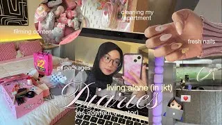 Thumbnail: productive weekend as a content creator! 💌 packages, filming, & nails | living alone diaries ♡