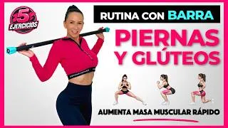 Thumbnail: RUTINA CON BARRA para Piernas y Glúteos en casa | Piernas perfectas y glúteos redondos