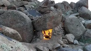 Thumbnail: Building a handmade rock shelter in the mountains. Survivalin the wild